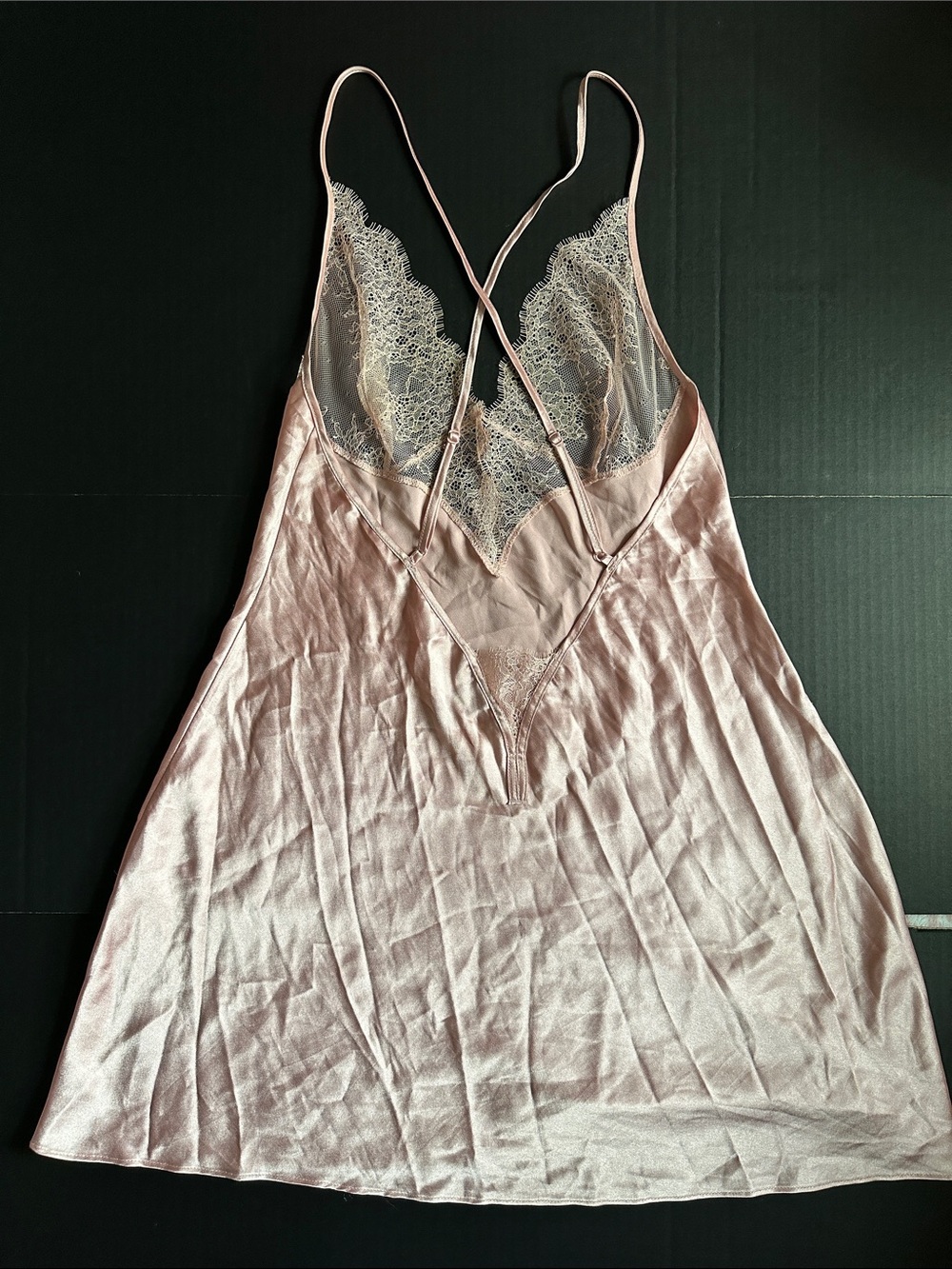 Victoria’s Secret Silky Chemise / Lace-Trim Slip - Dusty Pink - Picture 11 of 14